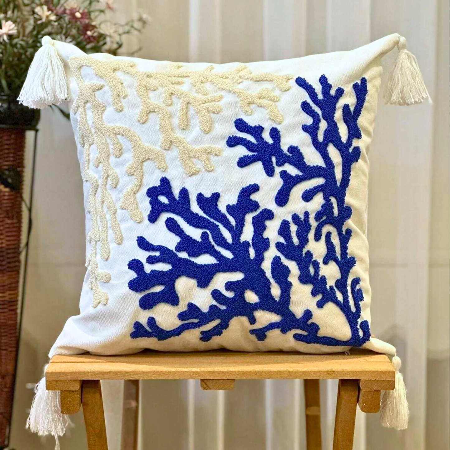 coral-reef-embroidered-pillow-cover-elegant-embroidery-pillow-cover-design-blue-beige-cream-color-punch-needle-pillow-case