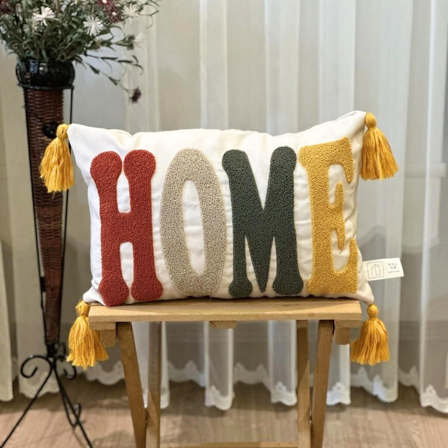 home-embroidered-throw-pillow punch-pillow-cover colorful-punch-needle-case multi-floral beautiful-&-creative unique-gift-idea