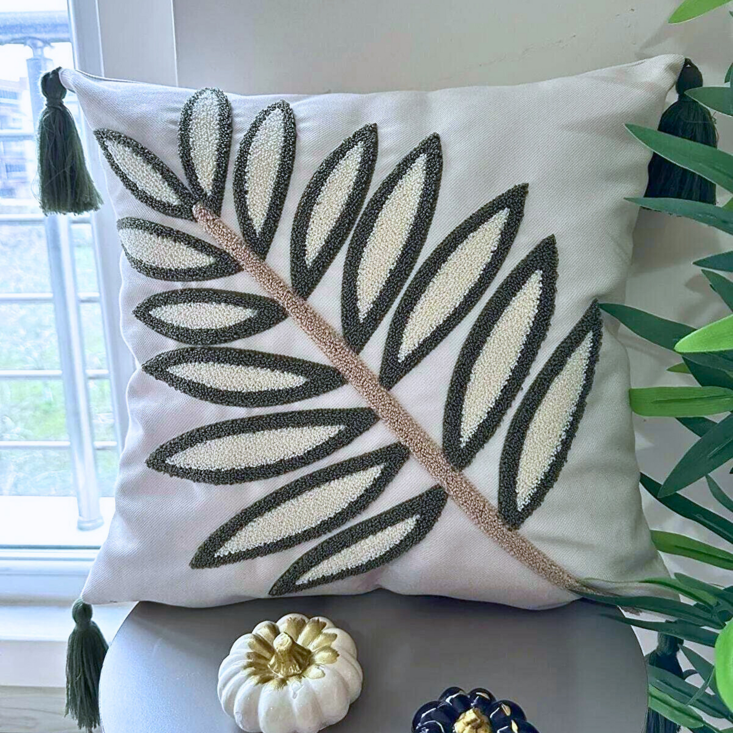 leaves-embroidered-throw-pillow-cover-punch-needle-floral-plant-pillow-cover-multi-color-design-beautiful-pillowcase-unique-gift-idea