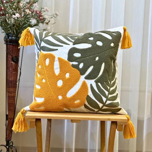 tropical-leaves-embroidered-pillow-cover-colorful-throw-punch-needle-pillow-cover-multi-color-burst-of-colors-pillowcase-unique-gift-idea